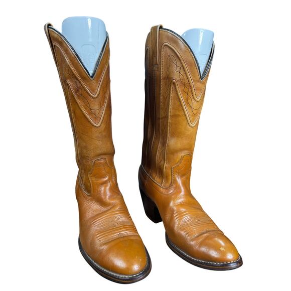 Vintage Acme Men’s Brown Leather Cowboy boots Size US 9 D main image 9